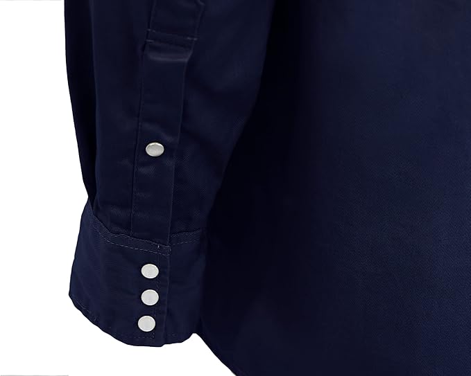 BOCOMAL FR Shirts Flame Resistant 100% C NFPA2112 7.5oz Men's Fire Retardant Welding Shirt