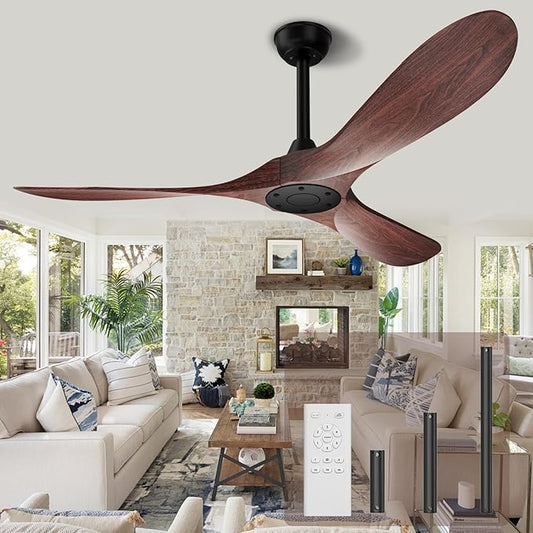 52 inch Outdoor Ceiling Fan with Remote Control - Modern Classic Design for Indoor & Outdoor Use: Ideal for Kitchen, Bedroom, Living Room, Farmhouse, Patio