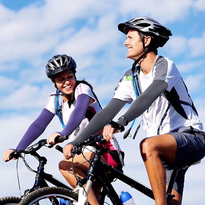 GOUNOD Sun Protection Cooling Arm Sleeves with Thumb Holes - Gardening Outdoors Sports Workouts Sunscreen Arm Sleeves