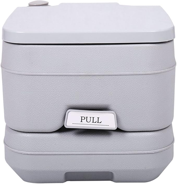 JAXPETY 2.6 Gallon Outdoor Portable Toilet for RV Travel, Camping, Boating & Car, Leak-Proof Cassette Toilet, Grey