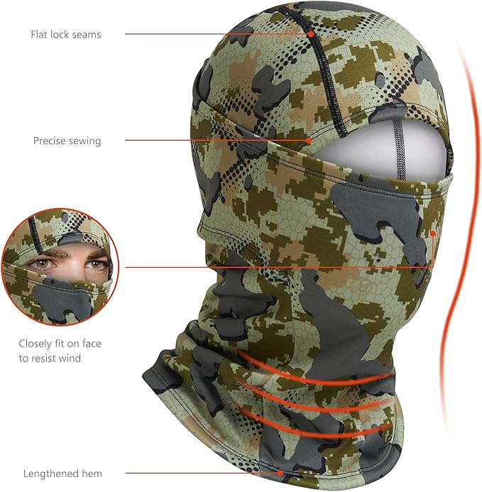 BASSDASH Winter Balaclava Fleece Ski Mask Ninja Hood Neck Warmer Fishing Hunting