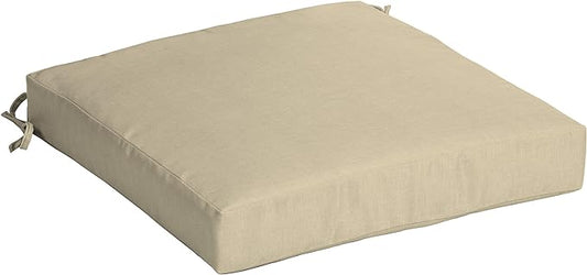 Arden Selections Outdoor Wicker Chair Cushion, 20 x 18, Rain-Proof, Fade Resistant 21 x 21, Tan Leala (Pack of 4)