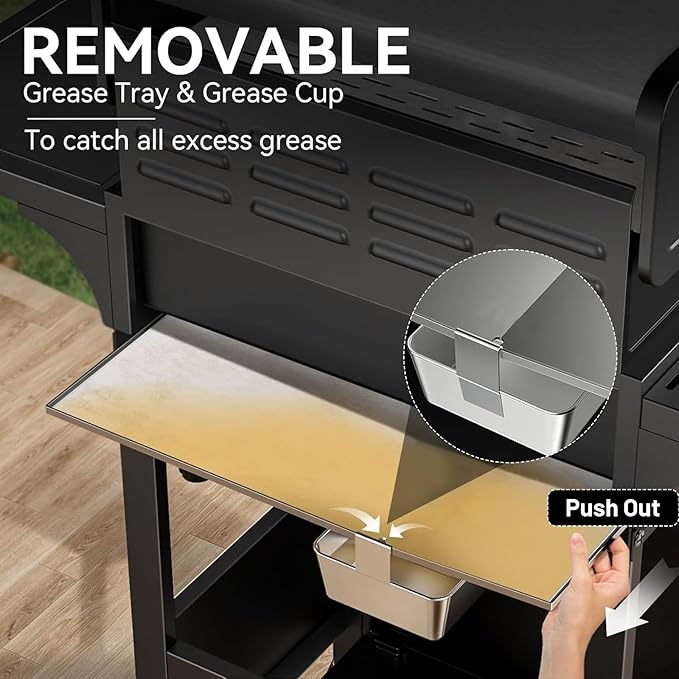 6-Burner Propane Gas BBQ Grill, 2 in 1 Propane Griddle Grill Combo with Porcelain-Enameled Cast Iron Grates & Plate, 65800 BTU with Side Stove for Outdoor Cooking Camping Patio Backyard(6+1 burner)