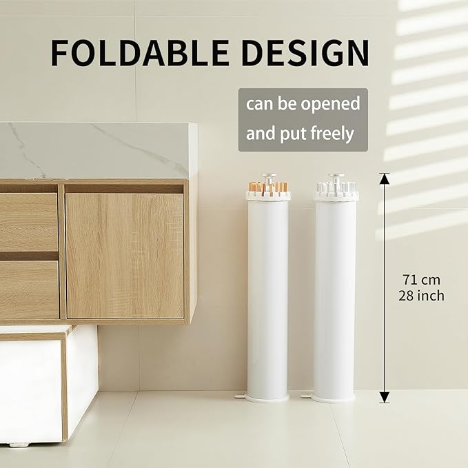 JOOM Tripod Clothes Drying Rack, Garment Rack Portable and Foldable Space Saving Laundry Drying Rack - Drying Rack Clothing 12 Rods Wooden