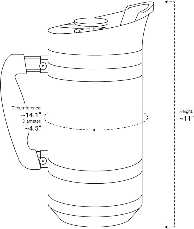 BaseCamp Coffee Press - Double Wall Insulated Stainless Steel - Bru-Stop Technology, No Grounds in Coffee, No Spill Lid (Red Rock, 48 fl.oz)