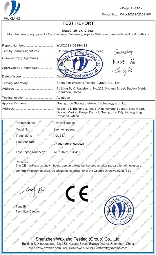 AOLEBA 10.5 mm Static Climbing Rope 10M(32ft) 20M(64ft) 30M(96ft) 50M(160ft) 70M(230ft) Outdoor Rock Climbing Rope, Escape Rope Ice Climbing Equipment Fire Rescue Parachute Rope