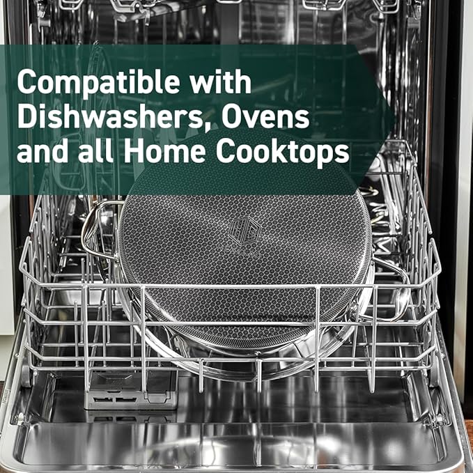 HexClad Hybrid Nonstick 7-Quart Sauté Pan with Tempered Glass Lid, Chicken Fryer, Stay-Cool Handles, Dishwasher-Friendly, Oven-Safe Up to 900°F, Induction Ready, Compatible with All Cooktops