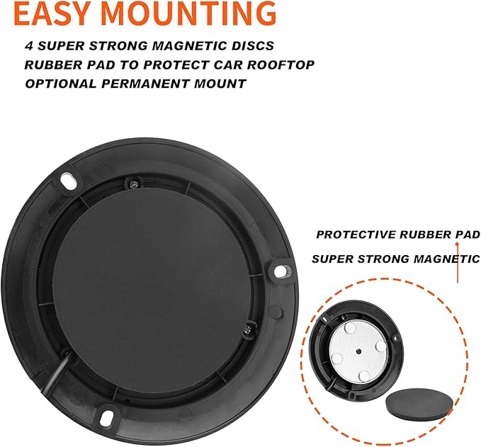 AUXMOTEC Blue Led Emergency Strobe Beacon Lights Bar with Magnetic Mount and 8 Flash Models Warning Safety Flashing Rooftop Signal Lamps for Firefighters Police Vehicles(24-LED 12V-24V)