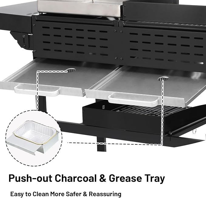 2 in 1 Propane Griddle Grill Combo 38200 BTU, 4-Burner Propane Gas BBQ Grill with 2 Foldable Side Table for Outdoor Cooking Camping Patio Backyard (propane+griddle)