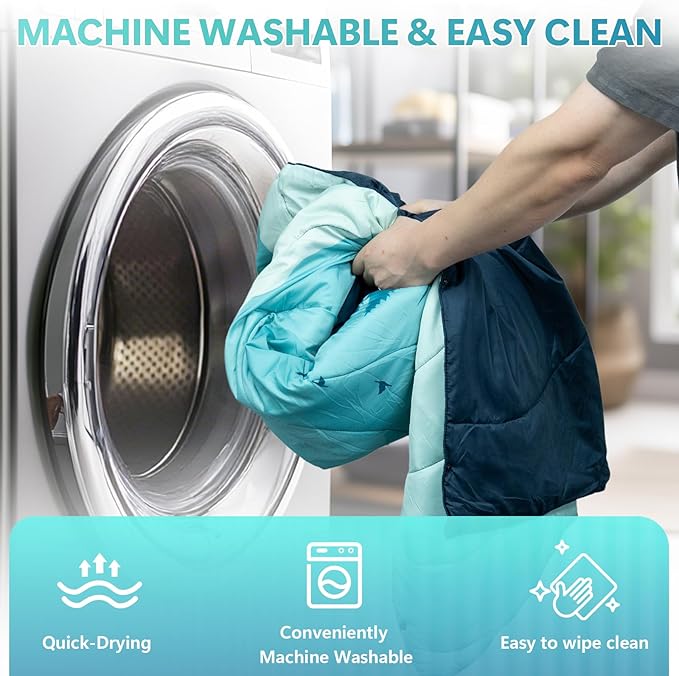 Camping Outdoor Blanket, Ultralight Down Alternative Printed Travel Camp Blankets for Sleeping Packable Waterproof Puffy Camping Quilt for Hammock Hiking Picnic Stadium Beach Cold Weather 55"x78.8"