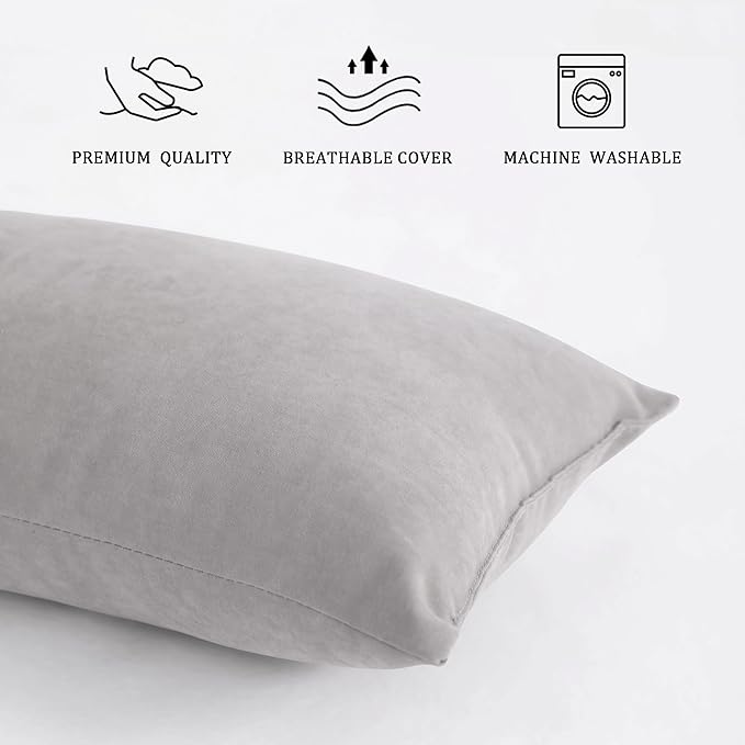 BEDSUM 2 Pack Tiny Pillows, 11"x7" Microfiber Mini Pillow for Travel, Pets, Soft and Machine Washable Small Pillows for Neck, Wrist, and Knee Comfort, Light Grey