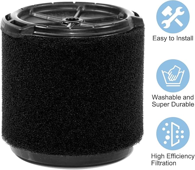1 Pack VF3700 Filter (Single Wet Application Foam Filter Cartridge) Fit for 3 to 4.5 Gallon RIDGID Wet/Dry Shop Vacuums