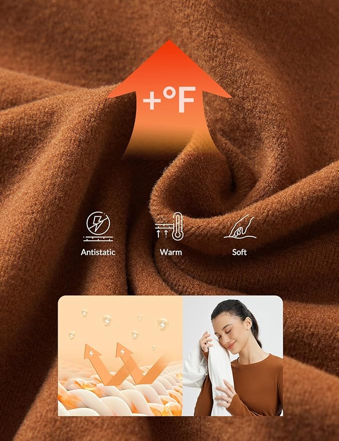 baleaf Womens Thermal Shirts Fleece Lined Long Sleeve Tops Workout Base Layer Slim Fit Cold Weather Gear