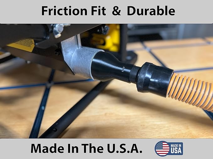 Hose Adapter for 2-1/2" Dust Collection Ports - Made in USA - Connects to Table Saw, Bandsaws, Spindle Sanders, Miter Saws, and other equipment (1-1/4" Hose)