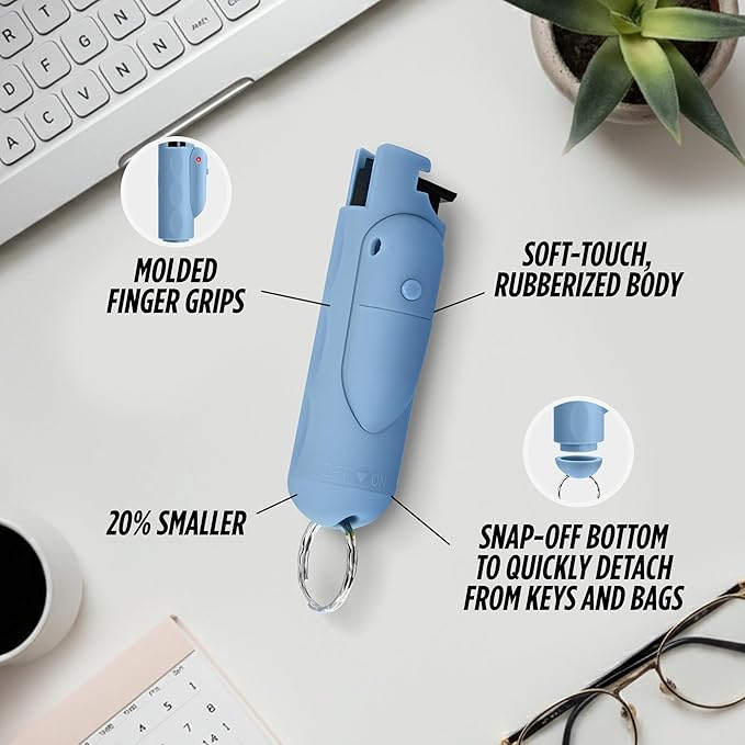 Guard Dog Security AccuFire 2 - Laser Sight Pepper Spray Self Defense - 20% Smaller - Instant Release - 16 Feet Safety Range - Maximum Strength - Finger Grips - Soft Touch Body