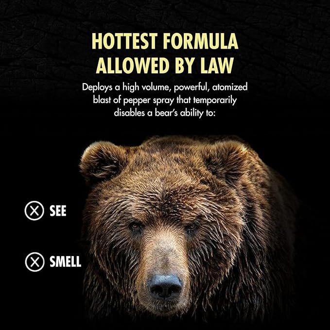 Counter Assault Bear Spray - Bears, Mountain Lions, Coyotes - Long-Range 40ft Distance - Pepper Spray Safety Gear for Hiking & Camping Protection - 2% Capsaicin - 10.2 oz