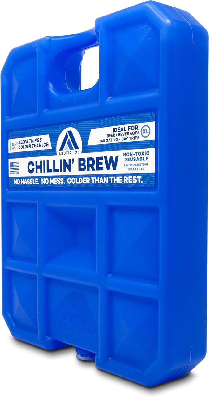 Arctic Ice Chillin' Brew Series Long Lasting Reusable Ice Pack - Freezes at 28° Fahrenheit - Designed to Keep Beverages Colder Than Ice