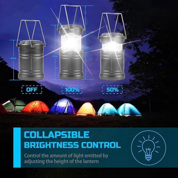 Lichamp 8 Pack LED Lantern Camping Light, Battery Operated Lanterns COB Super Bright for Power Outages Indoor Emergency Outdoor Camping Hiking Kit, B8GY