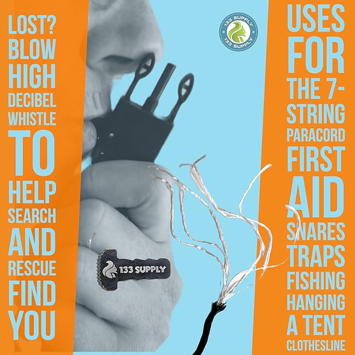 Paracord Bracelet Compass Hiking Survival Emergency Whistle Fire Starter Kit Camping Gear Hiking Essentials Fishing Hunting Accessories EDC Backpacking Gear Tactical Survival Gear Equipment