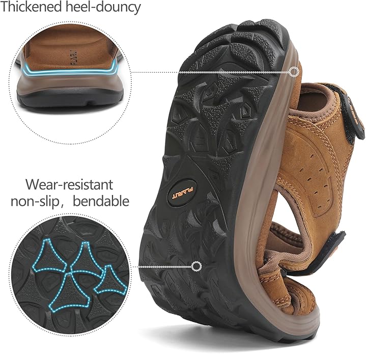 FLARUT Men's Sport Sandals Outdoor Hiking Sandal Open Toe Walking Sandals for Summer Beach Water Shoes