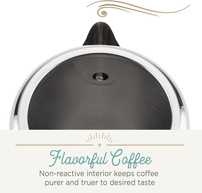 Farberware Classic Stainless Steel Coffee Percolator, 12 Cup, Silver with Glass Blue Knob, 7.28"D x 8.86"W x 10.83"H