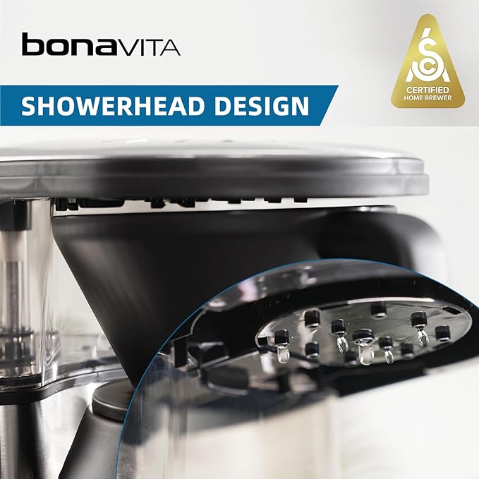Bonavita 5 Cup Drip Coffee Maker Machine, One-Touch Pour Over, Auto Pause Brewing with Stainless Steel Double Wall Thermal Carafe, SCA Certified, Dishwasher Safe, BV1500TS