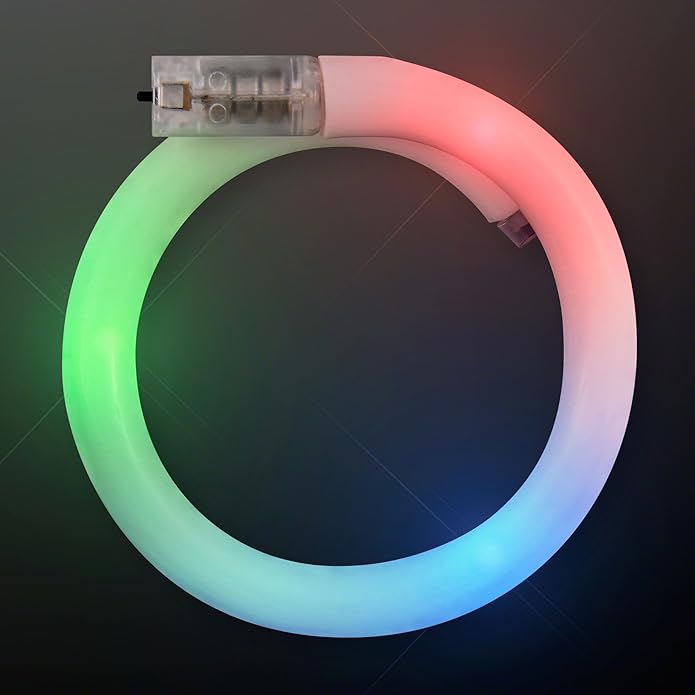 Flashing Light Up Wrap Around Tube Bracelet with Multicolor LEDs