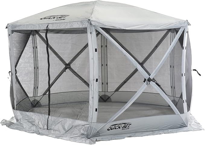 CLAM Pop Up Screen Tent, Outdoor Camping Gazebo Canopy, Escape, 11.5', Gray