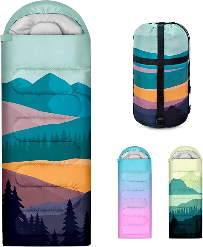 Sleeping Bags for Adults, 3 Seasons Warm & Cold Weather Waterproof Lightweight Backpacking Camping Sleeping Bag for Indoor Outdoor Camping Hiking Traveling, Camping Gear Equipment