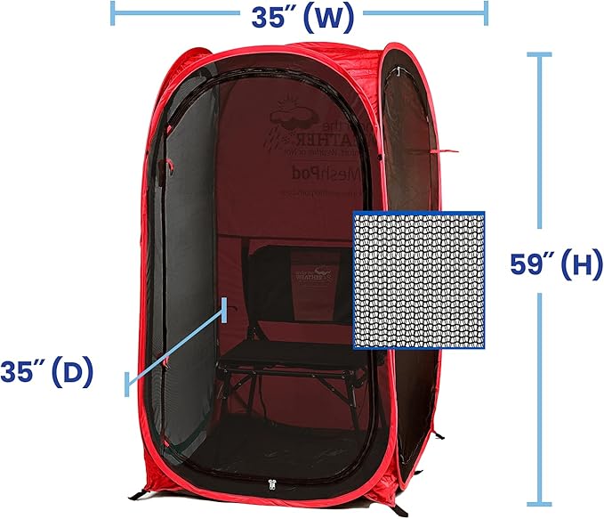 WeatherPod® The Original Shark Tank MyPod??Mesh 1-2 Person Pop-Up Screen Pod - Keeps Out Bugs, Mosquitos, and Harmful UV Rays - UPF 50 for Maximum Protection from The Sun
