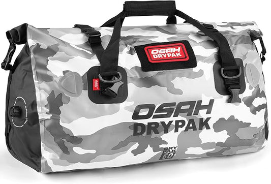 Waterproof Duffel Bag - Motorcycle Dry Bag Tail Bag with Large Storage Space, Waterproof Luggage Duffle Bags with Outer Mesh Zipper Pocket for Camping, Kayaking, Fishing & Traveling
