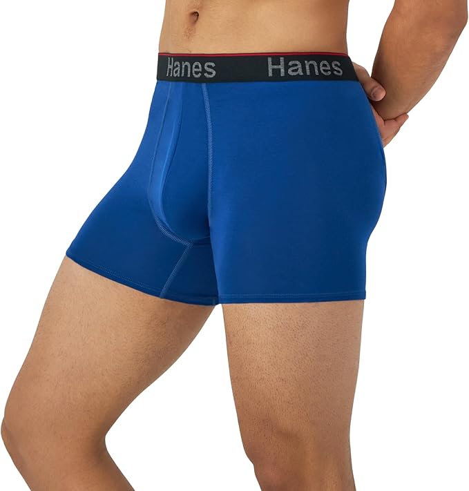 Hanes Total Support Pouch Men's Boxer Brief Underwear, Anti-Chafing, Moisture-Wicking Odor Control, 3-Pack (Reg or Long Leg)