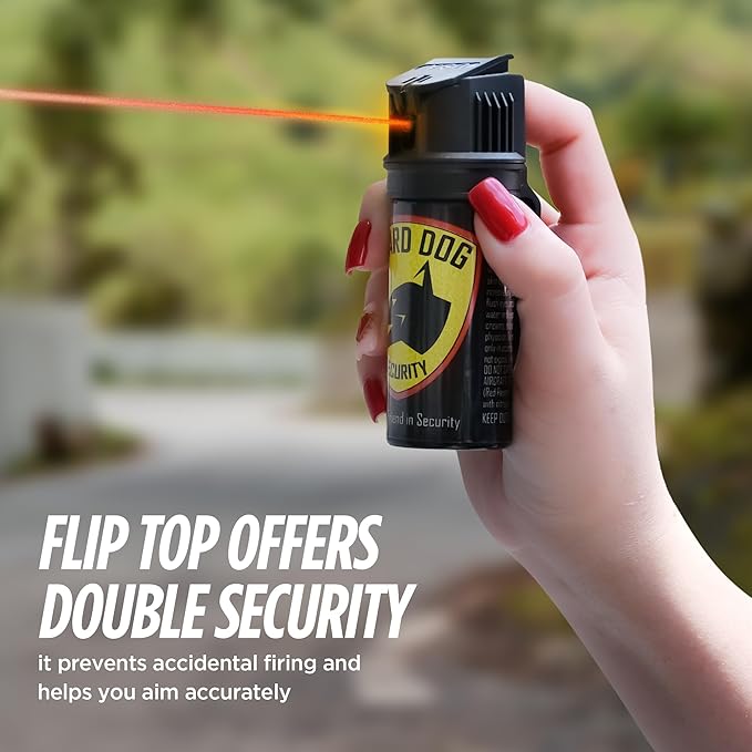 Guard Dog Security Pepper Spray for Self Defense, OC Spray with Belt Clip, Maximum Police Strength, Flip Top Safety for Quick and Accurate Aim, 20 Feet Range, 2 fl oz