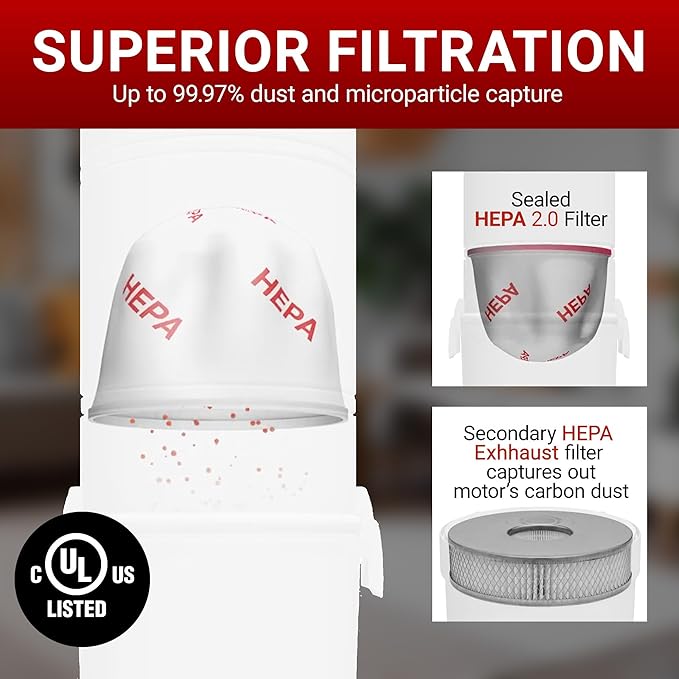 Broan-nutone 700 Air watts Central Vacuum System and Deluxe Multi-Surface Tool Set for Cleaning Floors, Anti-Vibration, Powerful Suction