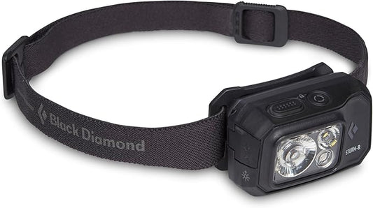BLACK DIAMOND Storm 500-R Rechargeable LED Headlamp, Waterproof and Dimmable for Camping, Hiking, Running, Hunting, Work with Red Light Headlamp Mode, Black