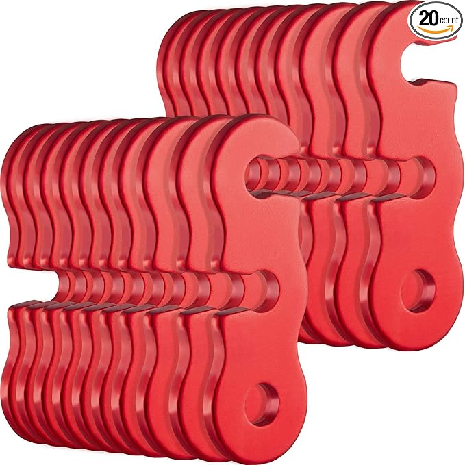 SATINIOR Guyline Tensioner Aluminum Alloy Tent Cord Paracord Tensioner Guy Line Rope Adjusters Cam Jam Cord Tighteners for Outdoor Tent Camping Hiking Accessories