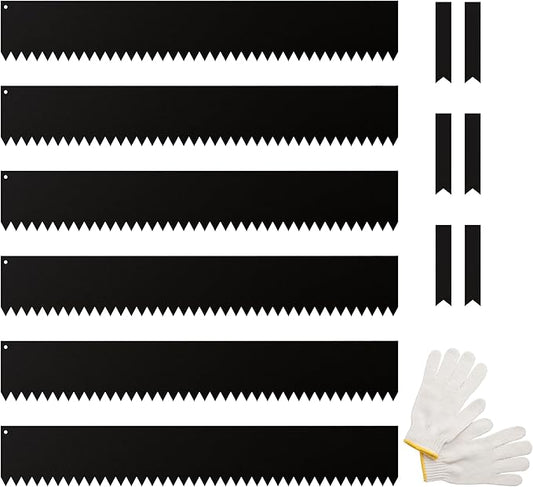 IDZO Black Metal Landscape Edging 6" H, Weather-Resistant Steel Garden Border, Flexible Lawn Barrier, Easy Installation for Flower Beds, Paths, Driveways, and Outdoor Spaces - 6 Pieces