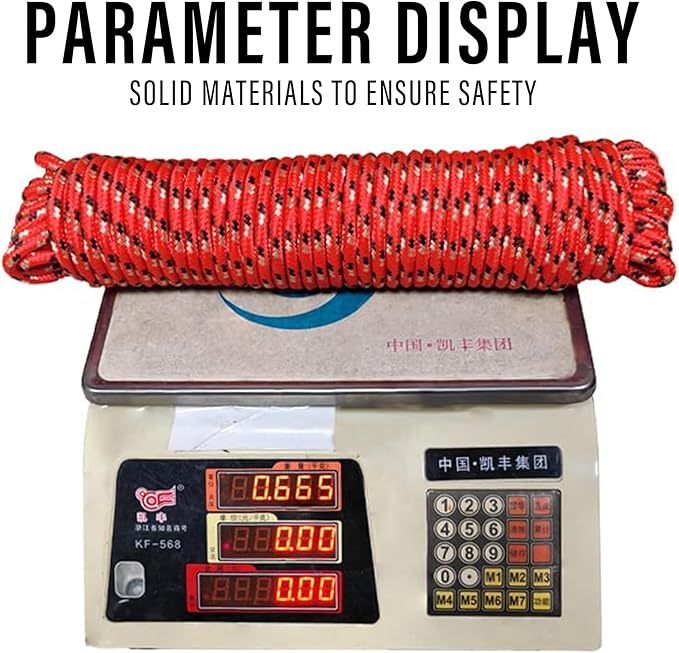 Diamond Braided Polypropylene Rope Nylon Rope Mix Thick Heavy Duty Ropes 3/8 inch 100ft High Strength Perfect for Clothesrope Camping Hiking and Other Outdoor Activities 100ft Red