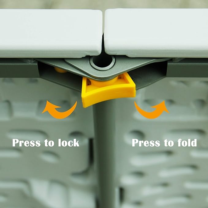 FORUP 6ft Table, Folding Utility Table, Fold-in-Half Portable Plastic Picnic Party Dining Camp Table (White)