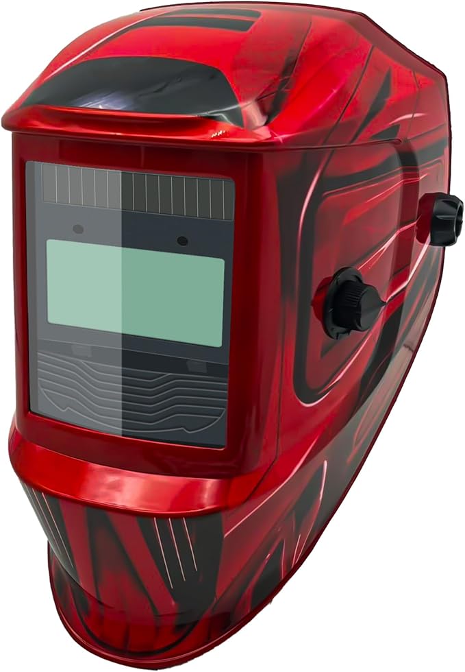 Auto Darkening Welding Helmet with Large Viewing Screen, Solar Powered, Adjustable Shade Range 9-13, Lightweight Welding Mask for TIG MIG ARC Plasma Cutting