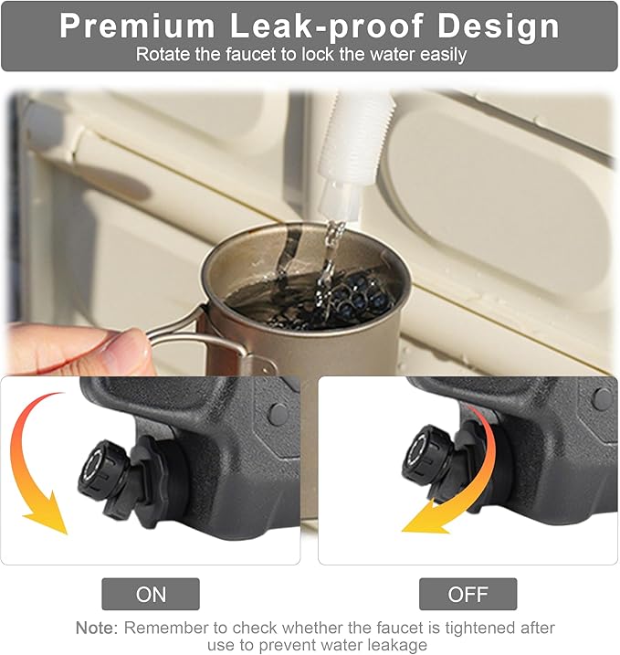 3.2 Gallon Water Jug with Spigot, Portable Water Tank BPA Free, Leak-Proof Water Containers for Camping Water Storage Containers for Emergency Outdoor Hiking Picnic, Green/Black/Yellow