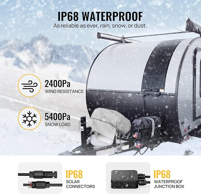 BougeRV Yuma 100W Compact CIGS Thin-Film Flexible Solar Panel, The Most Flexible Solar Panel with Pre-Punched Holes for Easy Installation (Compact Version)*