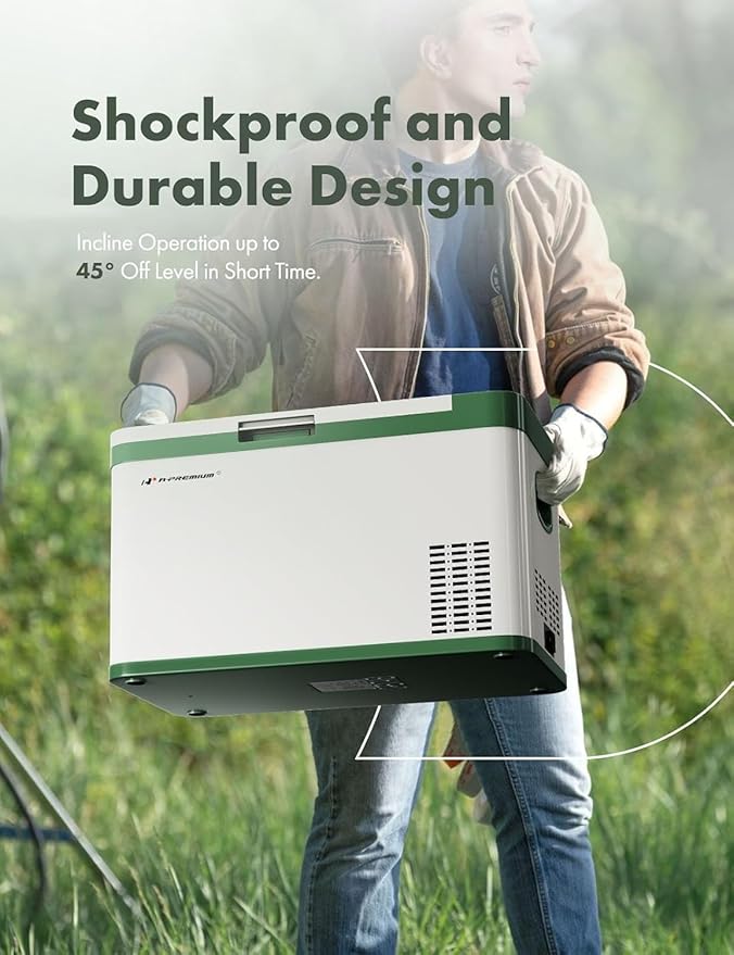 A-Premium 12 Volt Refrigerator 28QT/26.1L Portable Car Fridge Cooler, -4°F~68°F Portable Freezer Fast Cooling with 12/24V DC & 110/240V AC for Camping RV Roadtrips Truck Outdoor and Home Party Use