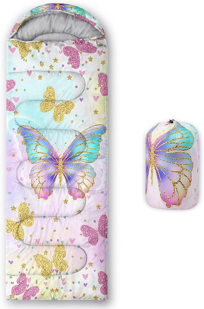 HOSIMA Dear Hunting Pattern Cold Weather Sleeping Bags for Adults,Black Light Weight Sleeping Bags for Kids Adults,WaterProof Sleeping Bags for Outdoors Hiking.