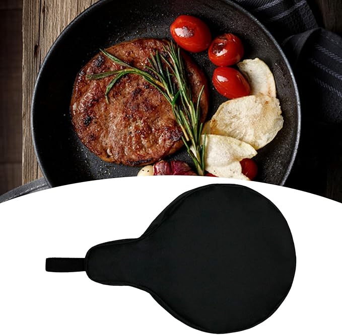 Cast Iron Camping Skillet Bag for 8'' 10'' 12'' Skillets, Durable Skillet Pan Storage Bag Water Resistant Frying Pan Bag with Hanging Loop, Lightweight Skillet Bag for Camping Outdoors,2 pcs