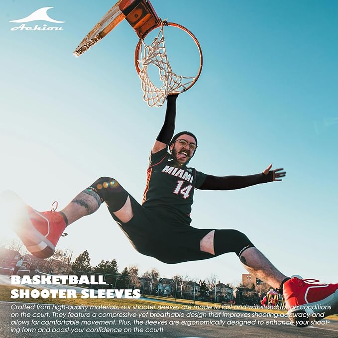 Achiou Arm Sun Sleeves Compression UV Protection Cooling for Men Women Summer Sunblock Basketball Football, Cover Arms Tattoo