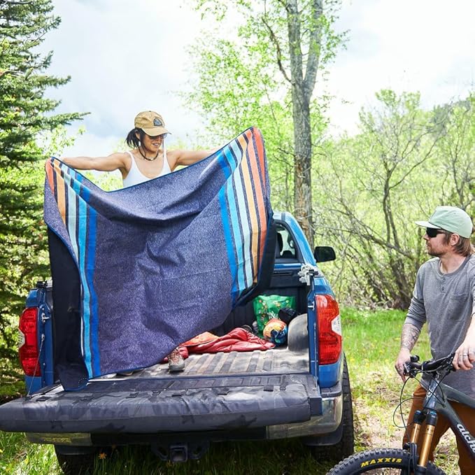 Rumpl Everywhere Mat | Lightweight Ground Cover for Hiking, Camping, Traveling, Picnics | 52" x 75" | Coast Retro Rays