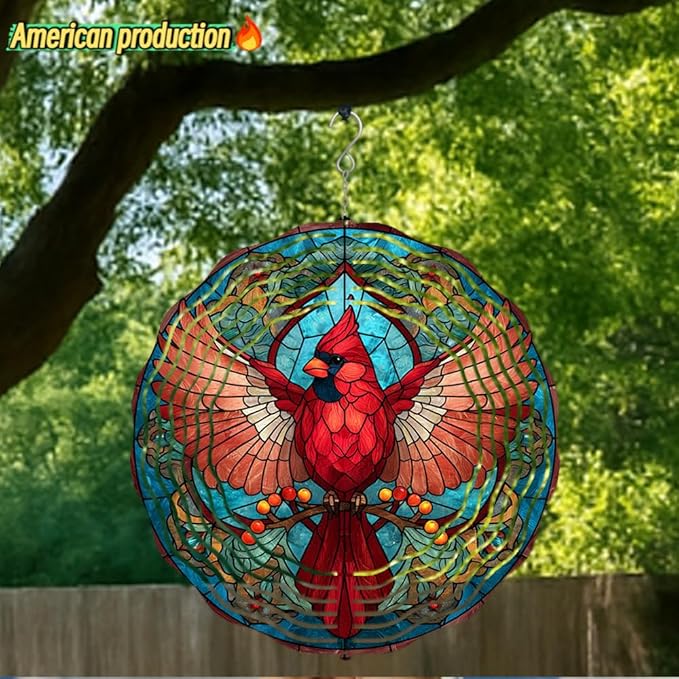 3D Wind Spinner for Garden - 10inch Stainless Steel with Double-Sided UV Printing | High-Resolution Images | Weather-Resistant Outdoor Spinning Decor for Patio, Yard & Gifts (Eagle)