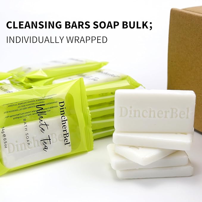 200 Pack 0.5oz Small Soap, Mini Dial Cleansing Bars Soap Bulk Travel Size, Individually Wrapped Toiletries Amenities for Hotel, Airbnb, Shelter, Camping and Travel