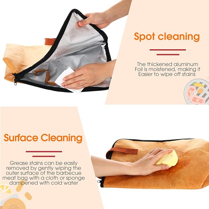 Honeydak 2 Pcs BBQ Blanket for Resting Meat 21in &15in Insulated Meat Resting Bag with 5-layer Thermal Lock Moisture Retention and Tender BBQ for Briskets, Pork Shoulders, Steaks Turkey